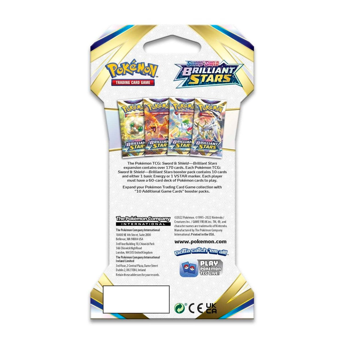 Pokemon: Sword & Shield - Brilliant Stars - Sleeved Booster Pack